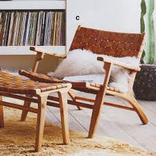 Our Desirable Padron Armchair Is Crafted With Caramel Colored Leather Straps Woven Onto A White Cedar Hardwood Frame With Webbing Teak Armchair Armchair Decor