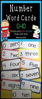 Number Word Cards 0 10 Polka Dot Number Words Math Word