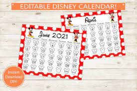 Home » printable calendars » best of free printable disney calendars. Disney Calendar Editable Printable Adobe Editable Pdf Any Year World Disneyland Mickey Mouse Minni Disney Calendar Disney Countdown Disney Printables