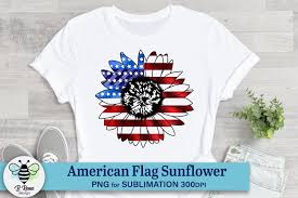 Download 4th Of July Sublimation American Flag Sunflower Png So Fontsy