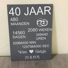 Bol Com Tekstbord 40 Jaar Getrouwd Bruiloft Cadeau Cadeau 40 Jaar Getrouwd