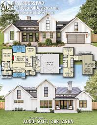Plan 280055jwd 3 Bed Modern Farmhouse With First Floor Master House Plans Farmhouse Modern Farmhouse Plans Farmhouse Floor Plans