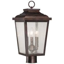 The Great Outdoors By Minka Lavery Irvington Manor 3 Light Chelsea Bronze Outdoor Post Mount 72176 189 The Home Depot