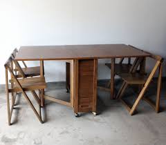 Table With Folding Chairs Inside Drop Leaf Table Leaf Table Drop Leaf Dining Table