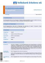 Finanzen jederzeit und überall im blick. Produktinformationsblatt Volksbank Erkelenz Eg