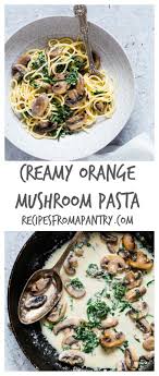 This Creamy Orange Mushroom Pasta Is Completed With Rocket Parmesan And Fresh Orange Juice So Simple And Oh Vegetarian Recipes Healthy Healthy Brunch Recipes