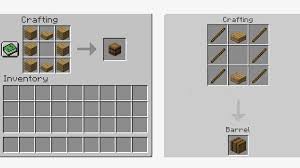 Subsequent versions often contain crafting recipes for new blocks and items. Minecraft How To Craft A Barrel Barrel Crafting Recipe