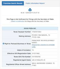 Texas Secretary Of State Business Search