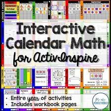 Calendar Math For Activinspire Provides An Entire Year Of Calendar Activities For Your Promethean Board Plu Calendar Math Interactive Calendar Promethean Board