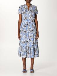 Navy and gray floral pattern dress. Liu Jo Midi Dress With Floral Pattern Dress Liu Jo Women Gnawed Blue Dress Liu Jo Ca1183t2443 Giglio En