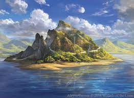 Islands come in all sorts of shapes and sizes. Magic The Gathering Island For M19 Standard By Alayna Fantasy Art Landscapes Fantasy Landscape Fantasy Island