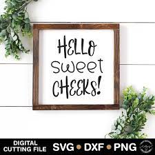Bathroom Sign Bundle Bathroom Signs Sweet Cheeks Svg
