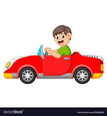 Boy Is Driving Car With Good Posing Royalty Free Vector Cartoons Png Boys Vector Free