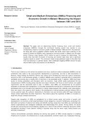The best cv examples for your job hunt. Pdf Small And Medium Enterprises Smes Financing And Economic Growth In Malawi Measuring The Impact Between 1981 And 2014
