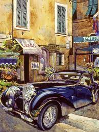 Bugatti Art Print By Mike Hill Car Painting Art Bugatti