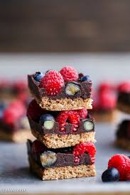 The best healthy dessert recipes; Chocolate Berry Bars Paleo Vegan Bakerita