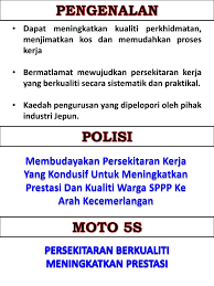 Semula amalan persekitaran berkualiti 5s. Amalan 5s