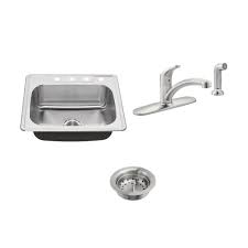 Free shipping on orders over $99! American Standard Colony Ada All In One Drop In Stainless Steel 25 In 4 Hole Single Bowl Kitchen Sink With Faucet In Stainless Steel 7729008 075 The Home Depot