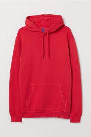 Relaxed Fit Hoodie Bright Red Men H M Us Hooded Sweatshirts Plain Hoodies Red Hooded Sweatshirt