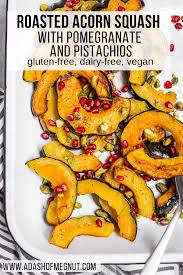 Roasted Acorn Squash With Pomegranate And Pistachios Recipe Recipes Acorn Squash Pistachio Recipes