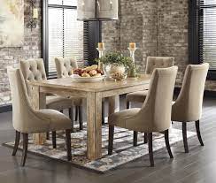 Cross back modern farmhouse dining chairs. Mestler 7 Piece Dining Set With Upholstered Side Chairs By Signature Design By Ashley At Olin Dining Room Sets Dining Room Design Modern Side Chair Dining Room