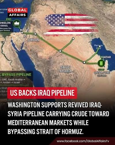 The United States has welcomed plans by Iraq and Syria to reconstruct a  crude oil pipeline providing Baghdad with an alternative export route to  the Mediterranean. The State Department said the revived