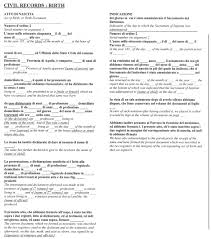 Italian Birth Document Translation Familysearch