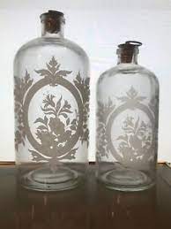 We did not find results for: Two Vintage Frosted Etched Glass Apothecary Bottles Jars Cork Metal Top Stoppers Ebay