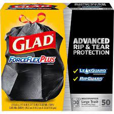 Glad 50 Pack 30 Gallon Black Outdoor Plastic Can Trash Bag Lowes Com In 2021 Trash Bags Trash Bag Trash