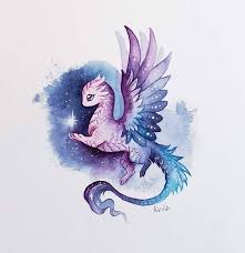 Star Bringer Dragon Artwork By Alvia Alcedo Cute Dragon Drawing Mythical Creatures Art Dragon Drawing