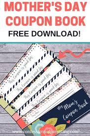 Free Printable Mother S Day Coupon Book Mother S Day Coupons Coupon Book Diy Gifts For Mom