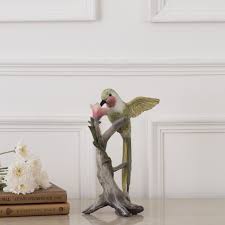 Hummingbird Eating Nectar Decorative Figurine Fish Sculpture Animal Statues Elegant Horse