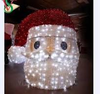 Commercial Large 3D Santa Claus Motif Lights Christmas Street Decorations