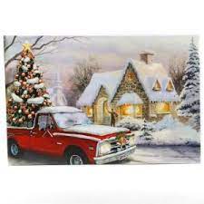 Winter Wonderland Home For The Holidays Truck Canvas Print Wall Art With Led Lights Wha652 The Home Depot Canvas Print Wall Wall Canvas Canvas Wall Art