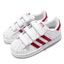 Details About Adidas Originals Superstar Cf I White Scarlet Red Td Toddler Infant Shoes Cg6639