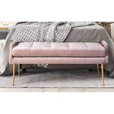 Blush Dusty Pink Velvet Bench Gold Legs In 2021 Luxurious Bedrooms Gold Bedroom Pink Gold Bedroom