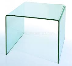 Modern end tables make seating areas more functional by providing a surface for lamps, decorative objects and even drinks and snacks. Clear Tempered Glass Contemporary Bent End Table