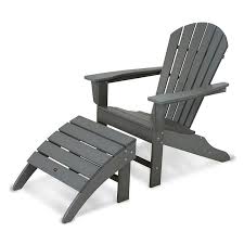Polywood 2 Piece Classic Outdoor Folding Adirondack Chair Ottoman Set Chair And Ottoman Set Adirondack Chair Polywood Adirondack Chairs