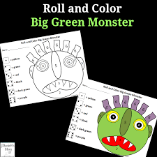 When autocomplete results are available use up and down arrows to review and enter to select. Go Away Green Monster Roll And Color Math Activity
