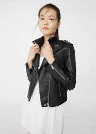 Zipped Biker Jacket Women Mango Usa Womens Biker Jacket Leather Jacket Girl Fashion