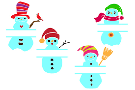Download Snowman Split Monogram Frames Svg Cut File By Creative Fabrica Crafts Creative Fabrica SVG Cut Files