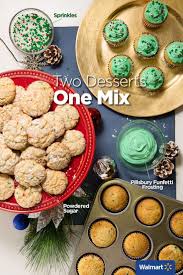 They might not be christmas cookies but they look delicious! Pillsbury Funfetti Holiday Cake Mix Walmart Pillsbury Funfetti Holiday Cake Mix Gives You Two Delicious Dessert Optio Christmas Food Desserts Holiday Cakes