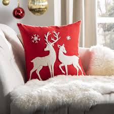 Safavieh Mitzi Christmas Reindeer 18 X 18 Decorative Holiday Pillow Walmart Com Holiday Pillows Decorative Holiday Pillows Christmas Decorations Bedroom
