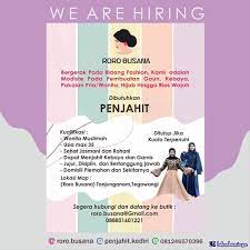 Bisa mengoperasikan mesin jahit garment minimal jarum 1 atau obras. Loker Jahit Daerah Sumber Lowongan Kerja Smkn 1 Sambeng