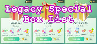 Legacy Special Box List Pokemon Go Wiki Gamepress