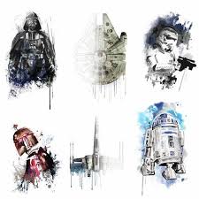 Roommates Star Wars Iconic Watercolor Peel And Stick Wall Decals 2 Sheets Star Wars Drawings Star Wars Art Star Wars Wallpaper