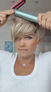 Get ready with me after the hairwash ❤️, I always use a balm which  nourishes and has a heat protection before I start blow drying and  straightening my hair , #salirasa #shorthair #khfis #cabelocurto ...