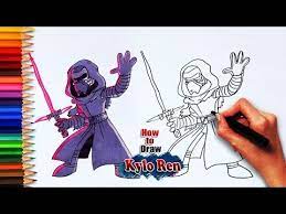 How To Draw Kylo Ren Star Wars Drawing Easy Drawing For Kids Star Wars Drawings Easy Drawings Drawing Tutorial Easy