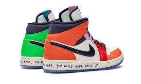 Air Jordan 1 Tie Dye White Black Aurora Green Air Jordan 1 Mid Wmns Melody Ehsani Fearless Cq7629 100 2020 Air Jordans Jordan 1 Mid Jordans