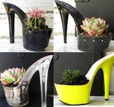 You just need cement for casting, water, a pair of plastic gloves, and a trowel. High Heel Flower Pots Alldaychic